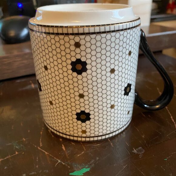 Anthropologie - The Bistro Tile Stoneware Mug: Monogram Edition - Picture 2 of 5